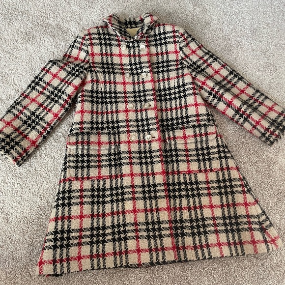 Burberry kids peacoat / Jacket size 4 black / Red